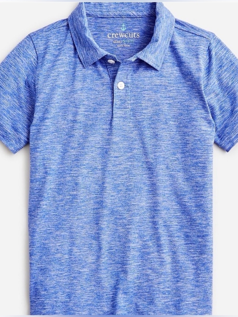 J. Crew Crewcuts Boys Performance Polo Blue Melange Heather Small